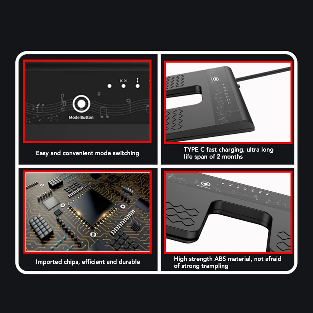 Kabelloses Page-Turner-Pedal, Wiederaufladbares Silent-Music-Page-Turner-Pedal, Kabelloses Bluetooth