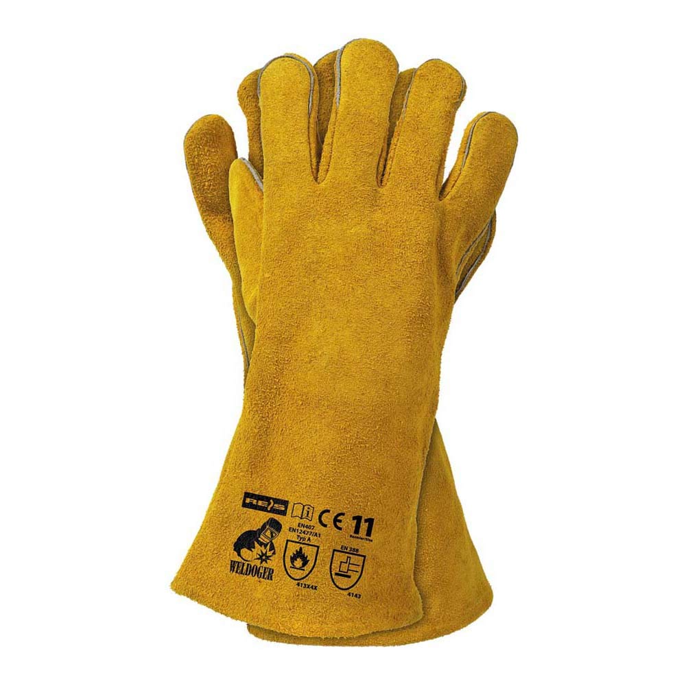 Reis WELDOGER Weldoy Schutzhandschuhe, Gelb, 11 Grösse, 12 Stück