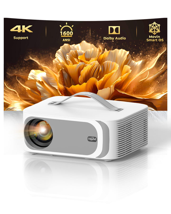 Beamer Passend für Netflix Dolby Audio|1600ANSI Lisowod HDR10 Mini Beamer 4K Heimkino mit eARC CEC |