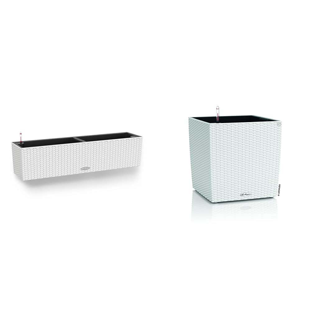 Lechuza "BALCONERA Cottage 80" Pflanzgefäss mit ERD-Bewässerungs-System, Weiss, 79 x 19 x 19 cm &amp; Cu