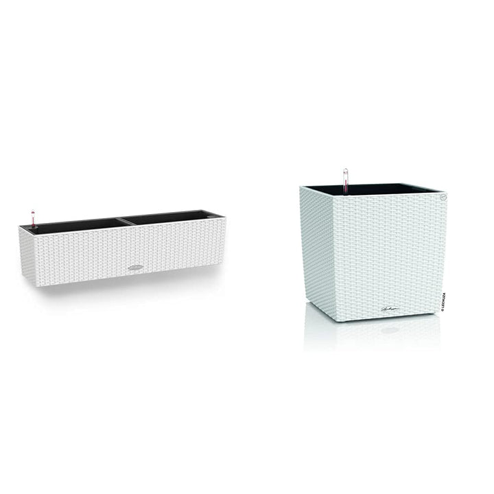 Lechuza "BALCONERA Cottage 80" Pflanzgefäss mit ERD-Bewässerungs-System, Weiss, 79 x 19 x 19 cm &amp; Cu