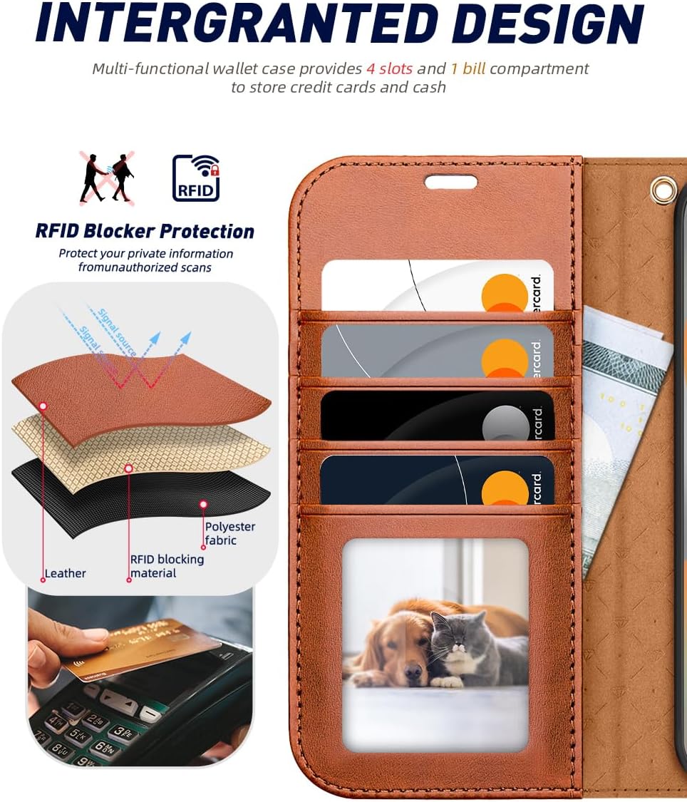 OCASE Handyhülle Kompatibel für Samsung Galaxy S24 FE Hülle Premium Leder Flip Klappbare Klapphülle