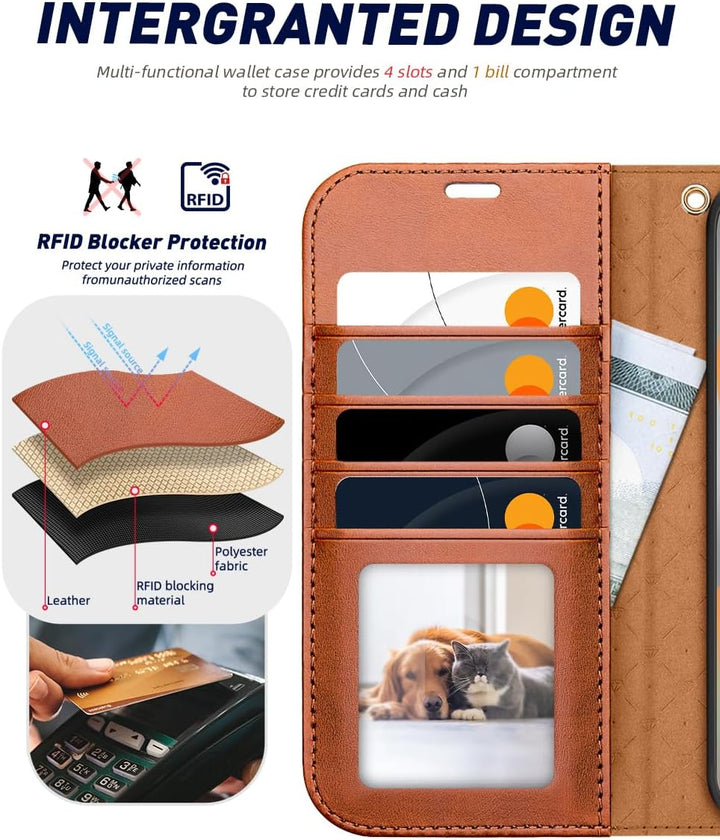 OCASE Handyhülle Kompatibel für Samsung Galaxy S24 FE Hülle Premium Leder Flip Klappbare Klapphülle