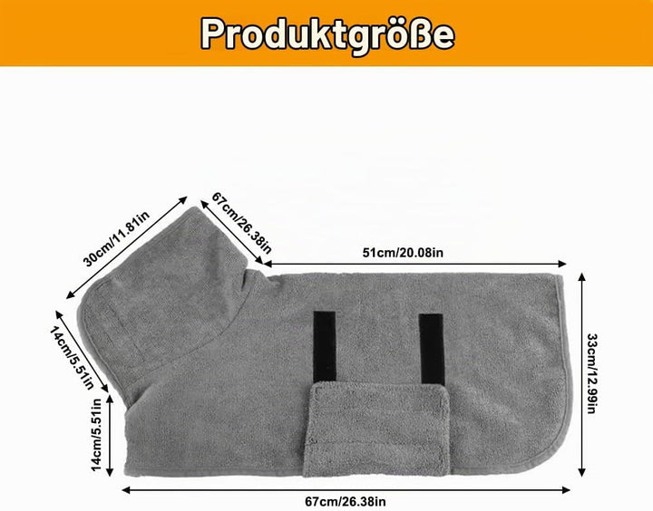 Hunde Bademantel, Hundebademantel Mittelgrosse Hunde, Hund Bademantel mit Klettverschluss, Hundehand