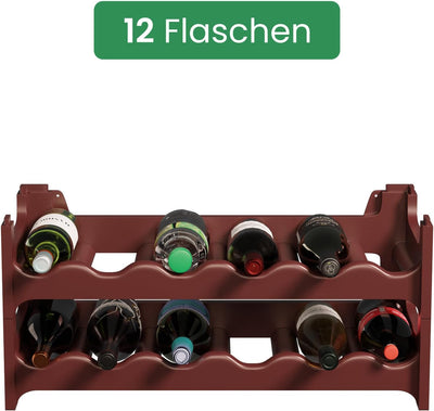 ARTECSIS Weinregal stapelbar Kunststoff für 12 Flaschen, stabiles Flaschenregal in Gastronomie-Quali