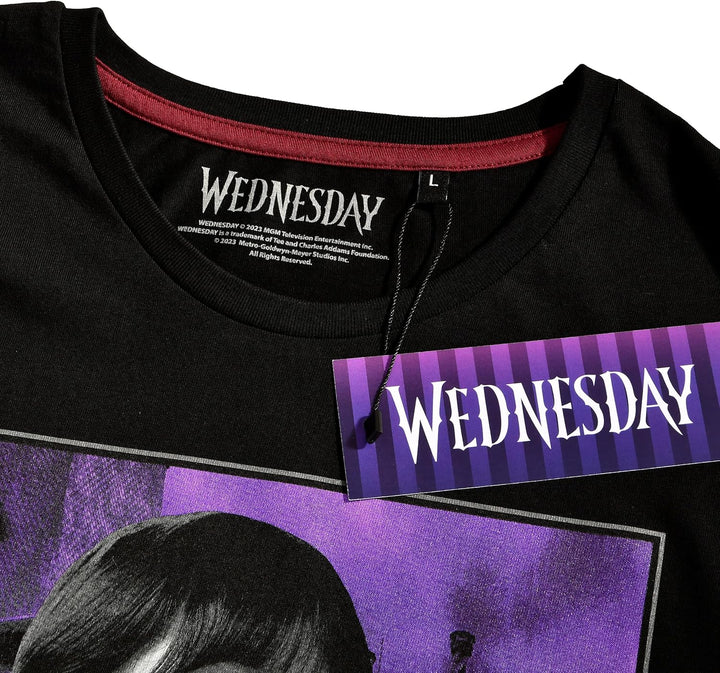 Elbenwald Wednesday T-Shirt mit verschiedenen Motiven für Herren Damen Unisex Baumwolle schwarz M Sa