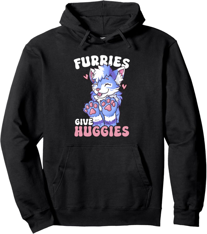Furries Give Huggies I Cute Cosplay Furry Fandom Pullover Hoodie