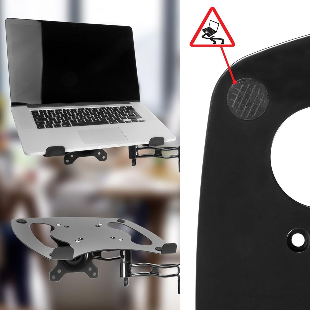 Duronic DML1 BK Laptophalterung | Fläche 32x24,2cm | Belastbarkeit 8kg | Laptopständer für Minitorha