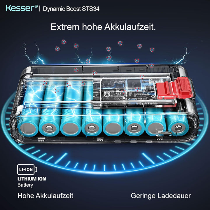 KESSER® Akku Staubsauger kabellos bis 70 Min. Laufzeit &amp; Leise | Akkustaubsaguer mit LED Display Sta