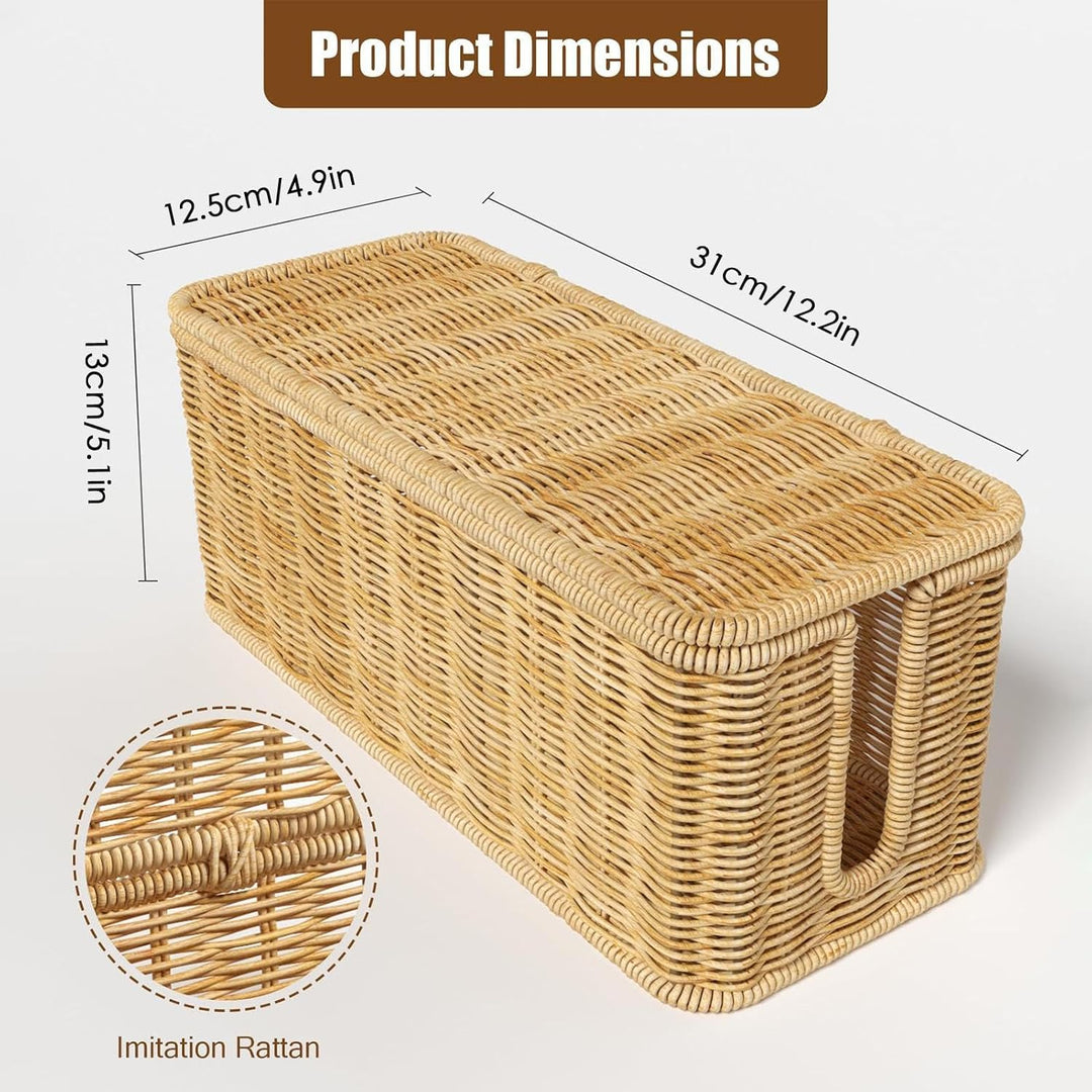 Rattan-Kordelkorb, Kabelkasten-Organizer Box, Atmungsaktiv für USB-Hubs und Heimgebrauch