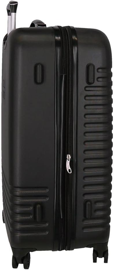 Roll Road India Koffer-Set, schwarz, 55/70 cm, starr, ABS-Kombinationsverschluss, seitlich, 112 l, 6