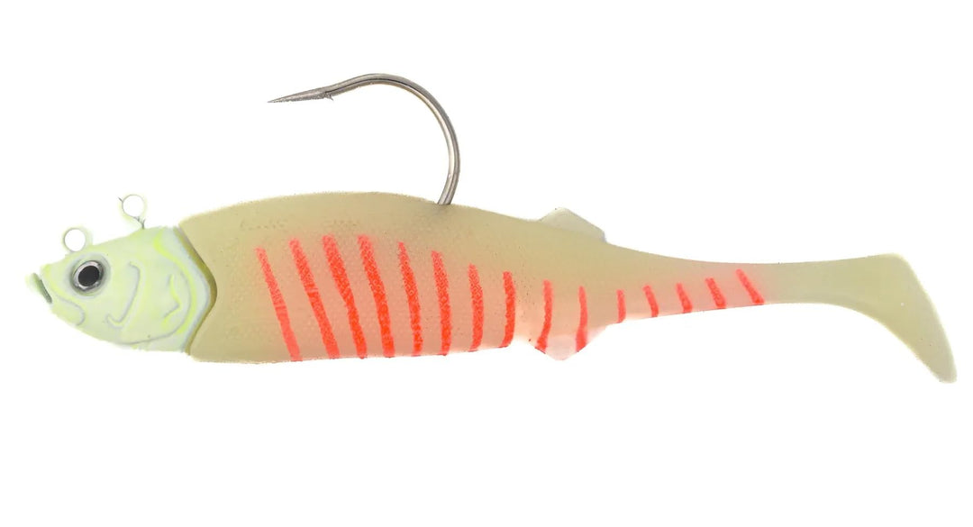 Fladen Conrad Deep Water Jig - Gummifisch 300g, 390, 480g Gummi-Shad Heilbuttköder 480g lumi orange