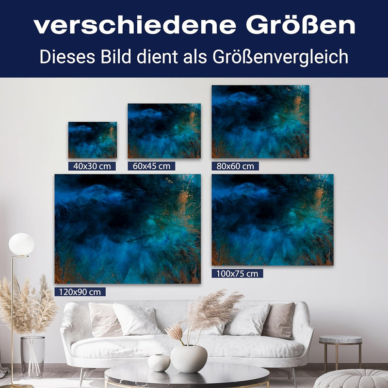 wandmotiv24 Leinwand-Bilder Natur-Steine, Grösse 40x30cm, Querformat, dunkelblauer Marmor, Naturstei