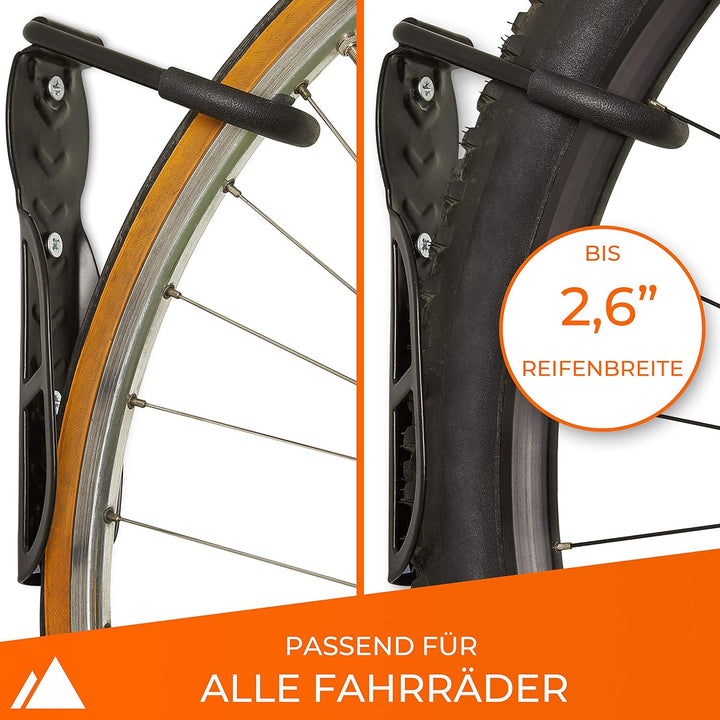 Avelo® Fahrrad Wandhalterung [2er Set] - Fahrradhalter passt für alle Räder [Aufhängung bis 25 Kg] -