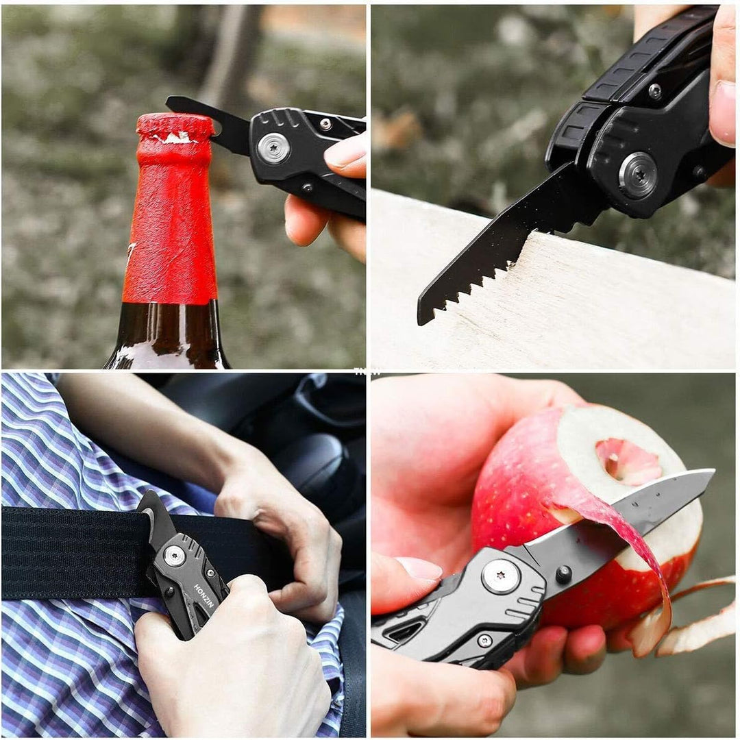 Multi Tool Messerzange Set, 13 in 1 faltbare Zange Edelstahl Multitool mit Nylon-Beutel Ideales Tasc