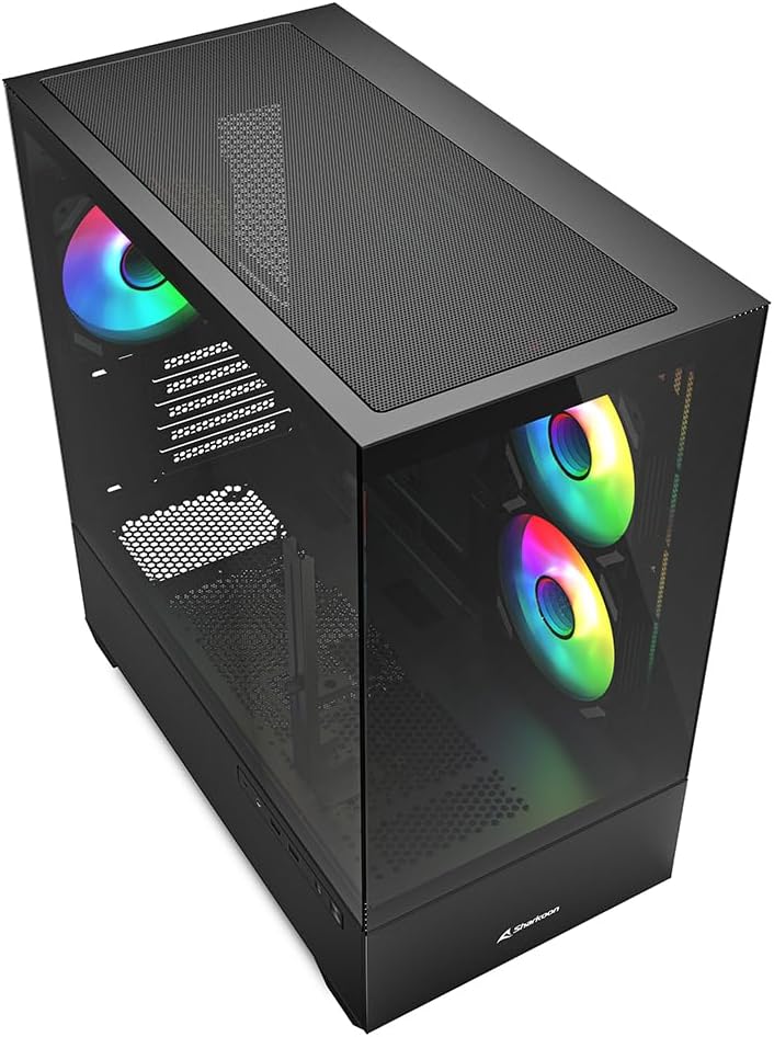 Sharkoon MK6 RGB PC Gehäuse, Micro-ATX, Schwarz