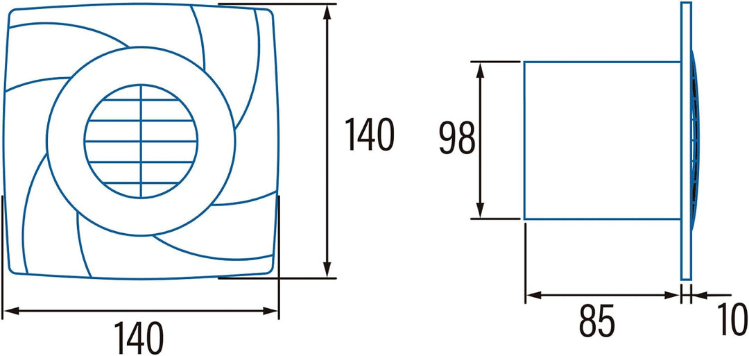 Cata B10 Plus-Badlüfter, 98 m³/h, 10 cm, 2500 U/min, Weiss