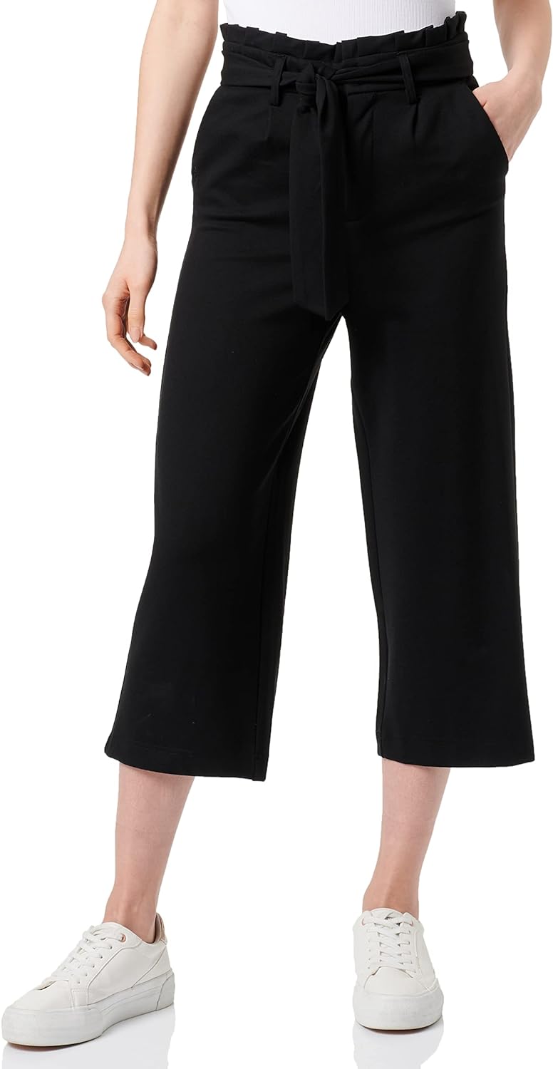 ONLY Damen Onlpoptrash Easy Paperbag Culotte Pnt T Shirt, Schwarz, S EU