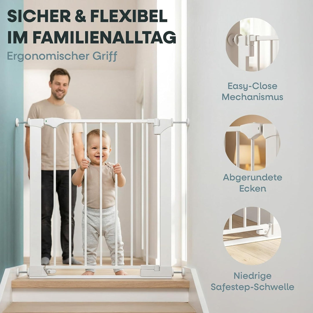Safetots SafeStep Treppenschutzgitter ohne Bohren Weiss – Maximale Sicherheit für Babys &amp; Haustiere