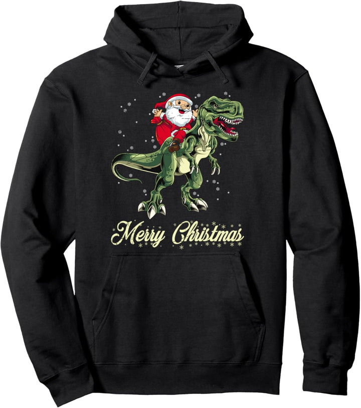 T Rex Weihnachtsmann Geschenk für Jungen Dinosaurier Pullover Hoodie