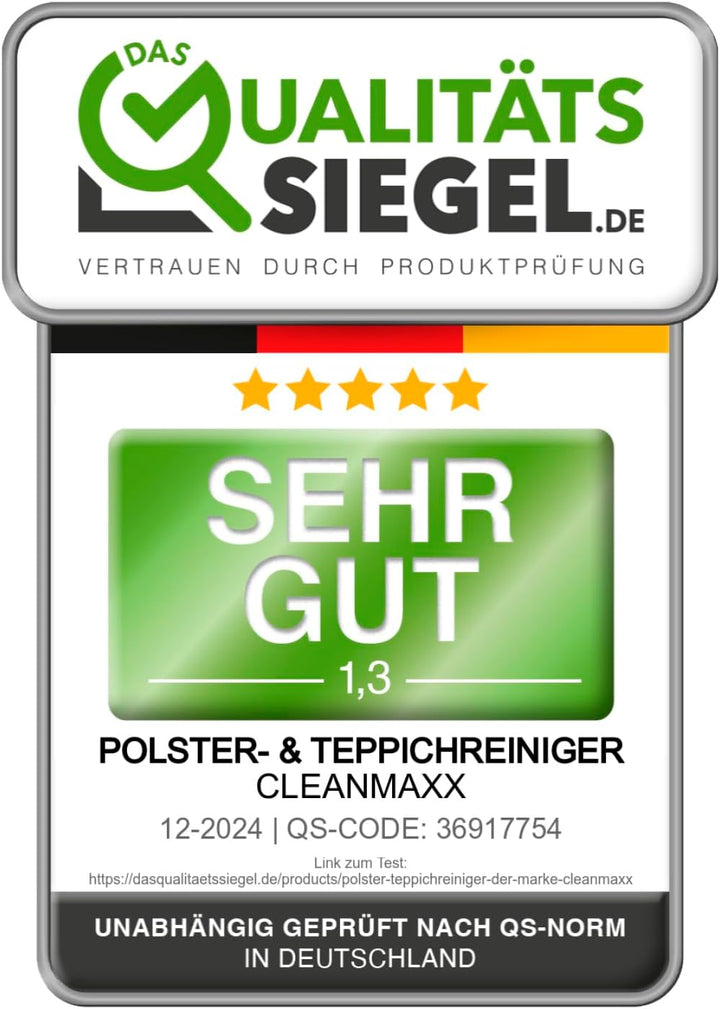 CLEANmaxx Teppichreiniger & Polsterreiniger Pro Steam | Spot Cleaner & EASYmaxx Teppichreiniger Mitt
