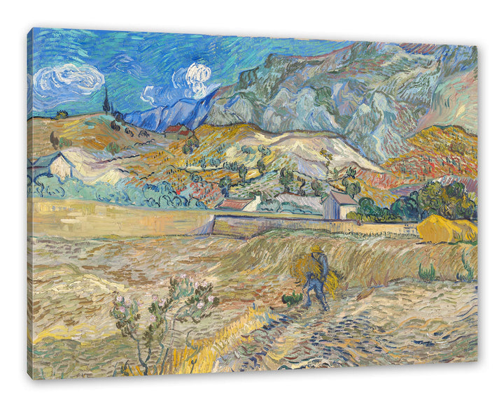 Generisch Vincent Van Gogh - Weizenfeld mit Bauer als Leinwandbild/Grösse: 120x80 cm/Wandbild/Kunstd