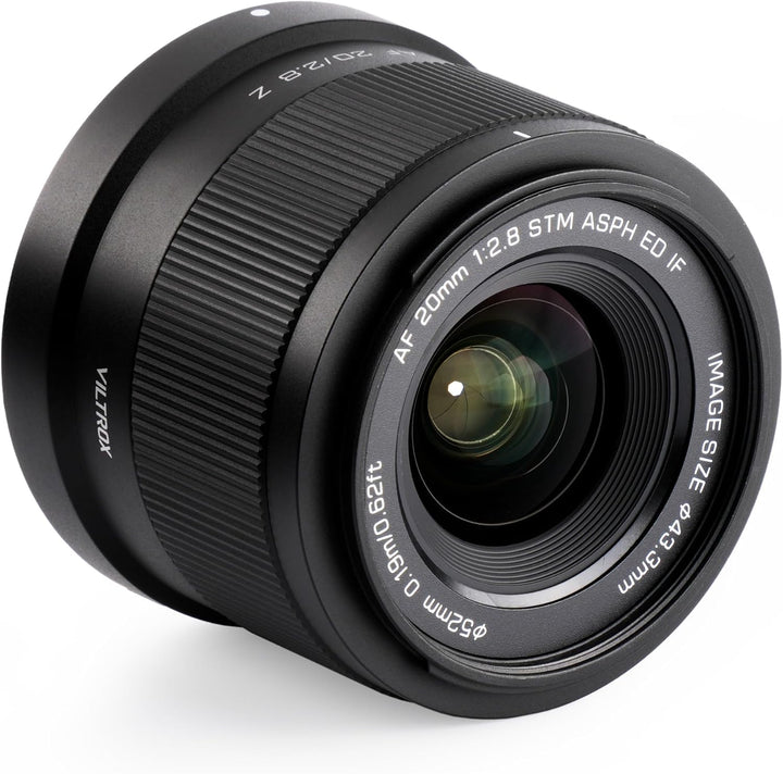 VILTROX 20mm F2,8 f/2,8 Z-Mount Kamera Objektiv Vollformat Ultraweitwinkel Autofokus Objektiv, Kompa