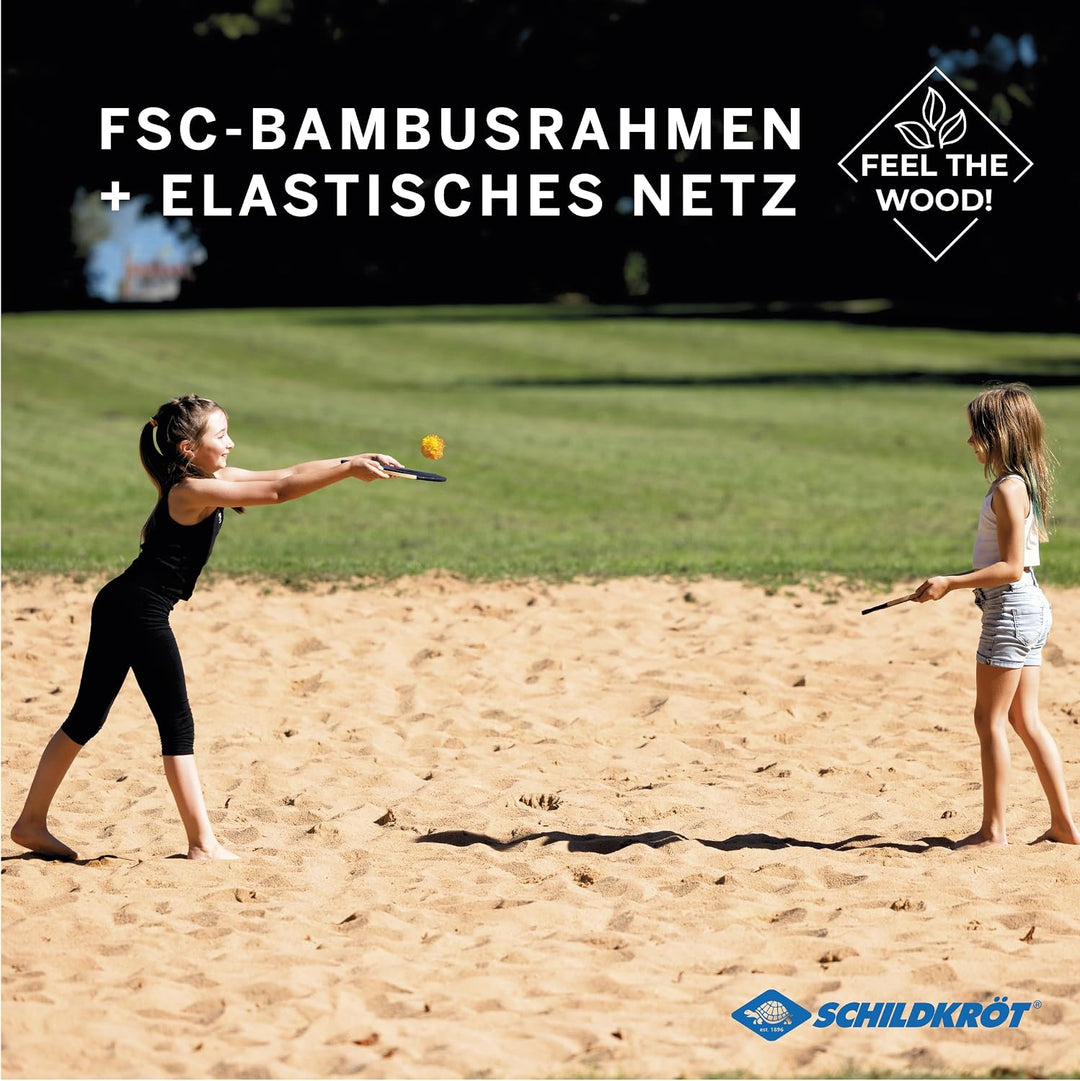 Schildkröt Ogo Sport Bamboo Set I 2 Ogo Scheiben aus FSC Bambus mit elastischem Netz und Wuschelball