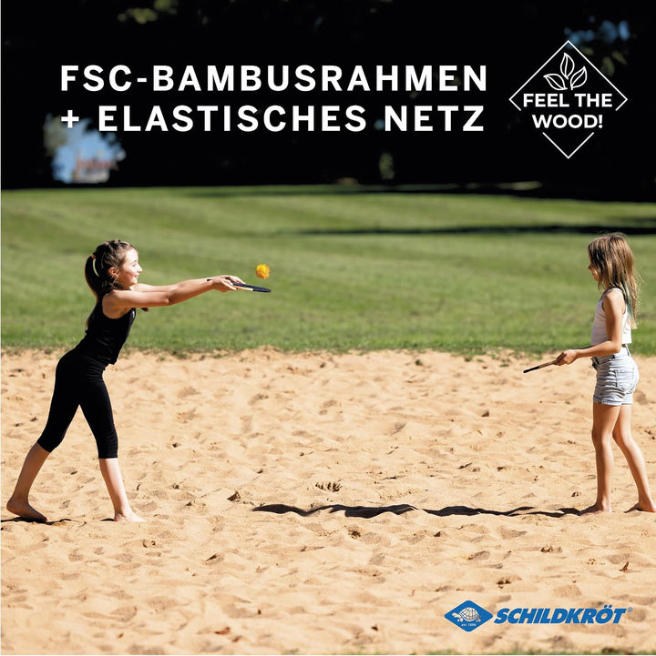 Schildkröt Ogo Sport Bamboo Set I 2 Ogo Scheiben aus FSC Bambus mit elastischem Netz und Wuschelball