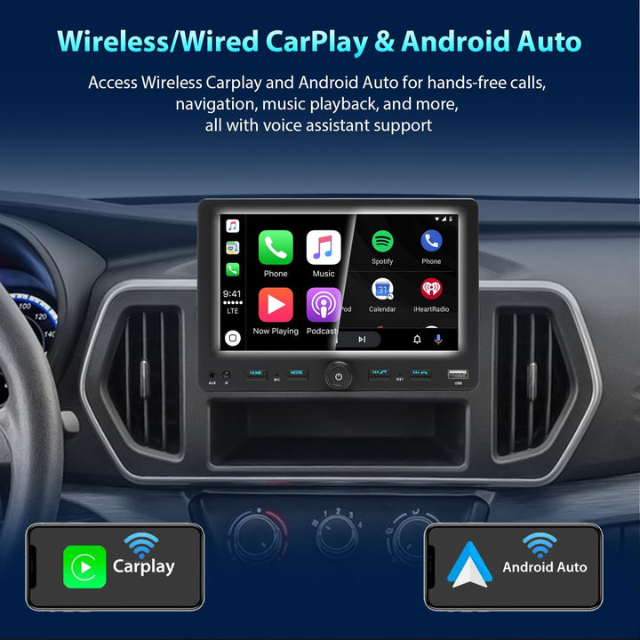 Autoradio 1Din mit 7 Zoll einstellbar Bildschirm, Kompatibel mit [Wireless] Apple CarPlay/Android Au