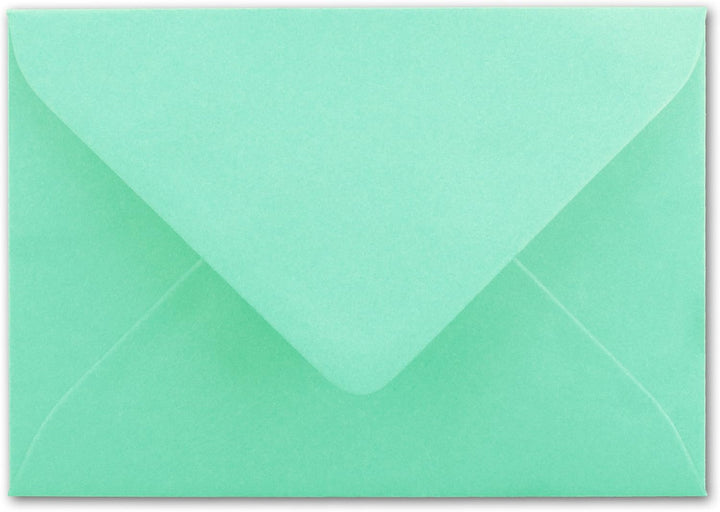 200 Brief-Umschläge - Mint-Grün - DIN C6-114 x 162 mm - Kuverts mit Nassklebung ohne Fenster für Gru