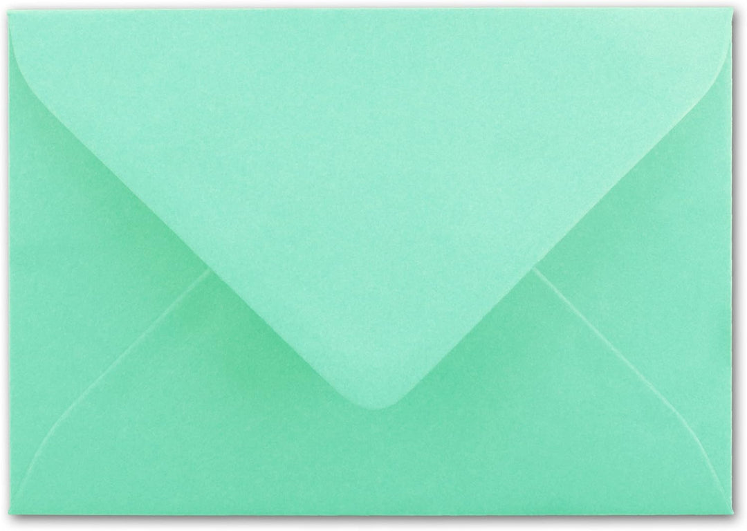 200 Brief-Umschläge - Mint-Grün - DIN C6-114 x 162 mm - Kuverts mit Nassklebung ohne Fenster für Gru