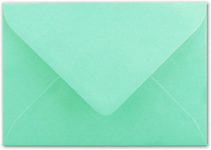 200 Brief-Umschläge - Mint-Grün - DIN C6-114 x 162 mm - Kuverts mit Nassklebung ohne Fenster für Gru