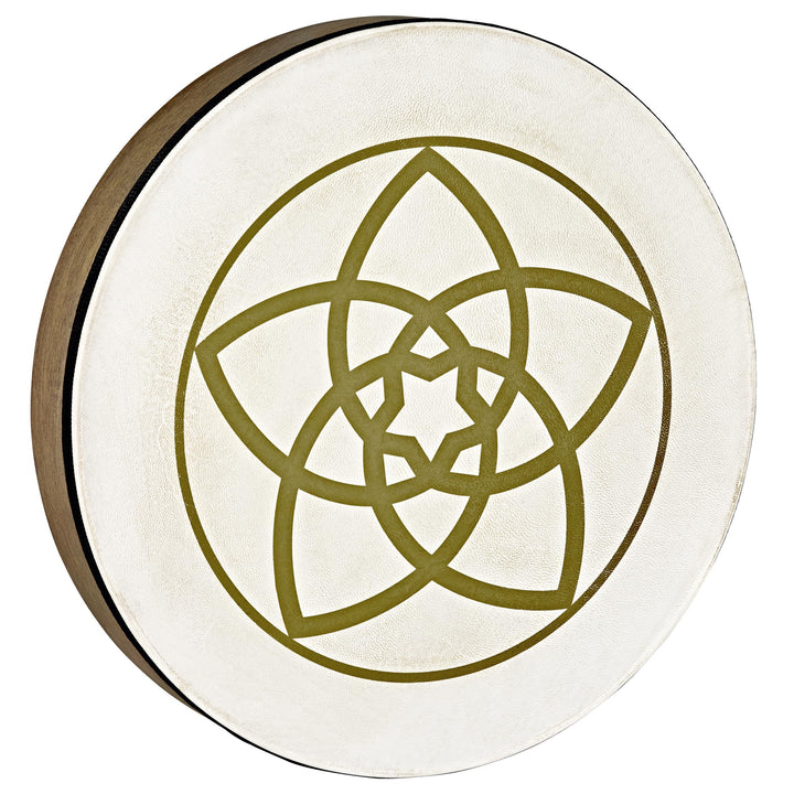 Sonic Energy 16" Handtrommel Venusblume – Schamanische Rahmentrommel mit Ziegenfell – Für Meditation