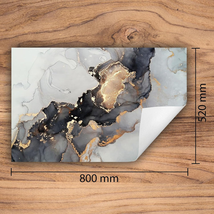 SMTDeco Herdabdeckplatte Ceranfeld abdeckung Aufrollbare Matte für Induktion Einteilig 80x52 cm Marm