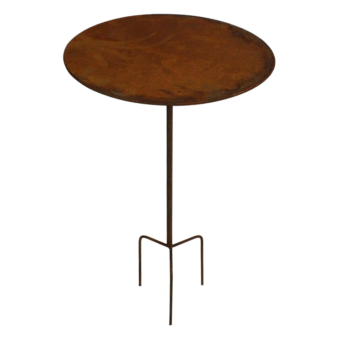 Rost Tisch rund 50 cm Durchmesser mit Erdspiessen