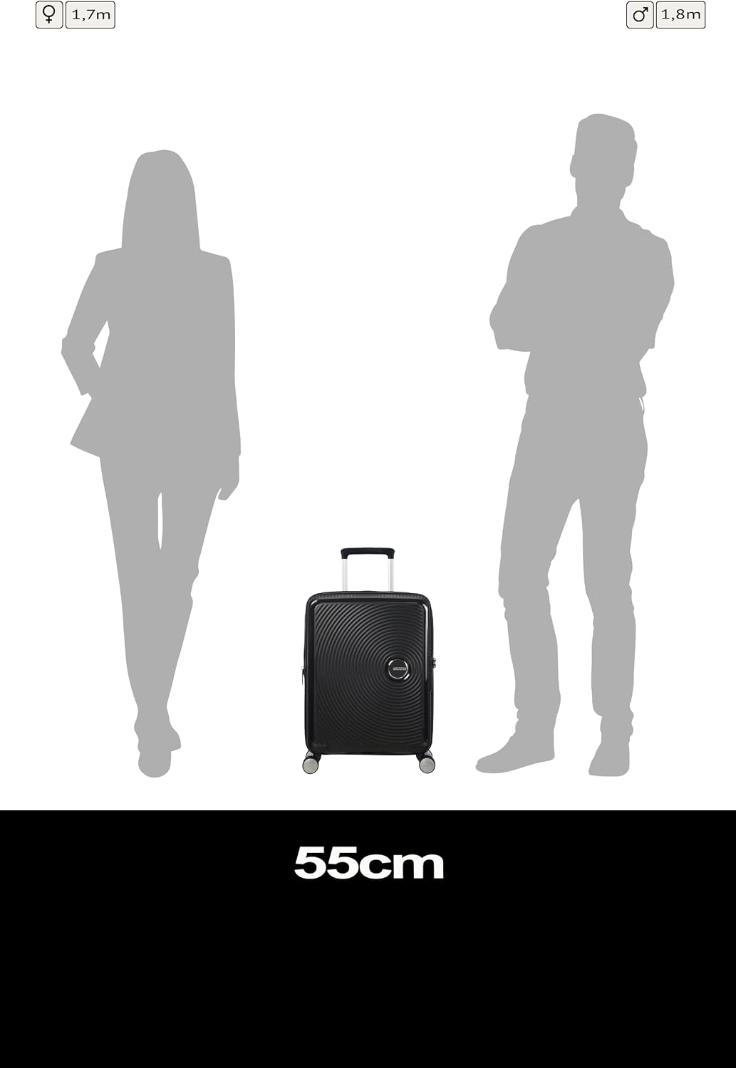 American Tourister Soundbox - Spinner S Erweiterbar Handgepäck, 55 cm, 41 L, Schwarz (Bass Black) Sc