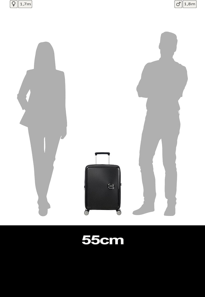American Tourister Soundbox - Spinner S Erweiterbar Handgepäck, 55 cm, 41 L, Schwarz (Bass Black) Sc