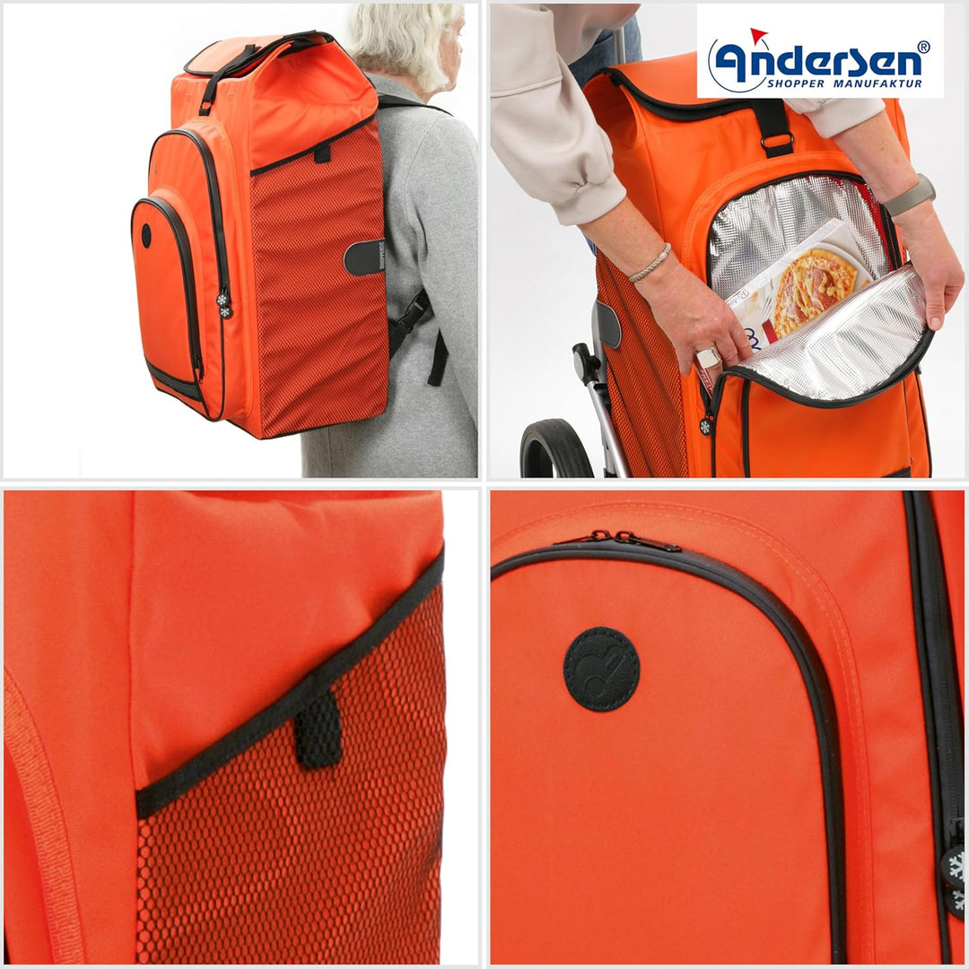 ANDERSEN Einkaufstrolley - Royal Shopper Hydro 3.0 orange 62 L Bike, Einkaufsroller, Rucksack, Therm