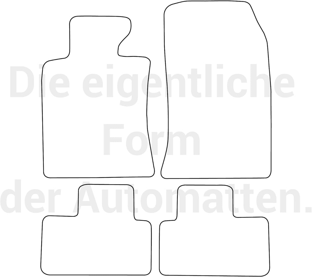 moto-MOLTICO Fussmatten Auto Velours Autoteppiche Schwarz Automatten Set 4-teilig passend für Mini C