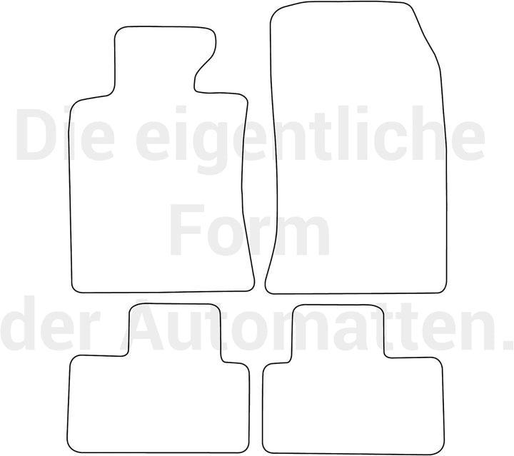 moto-MOLTICO Fussmatten Auto Velours Autoteppiche Schwarz Automatten Set 4-teilig passend für Mini C