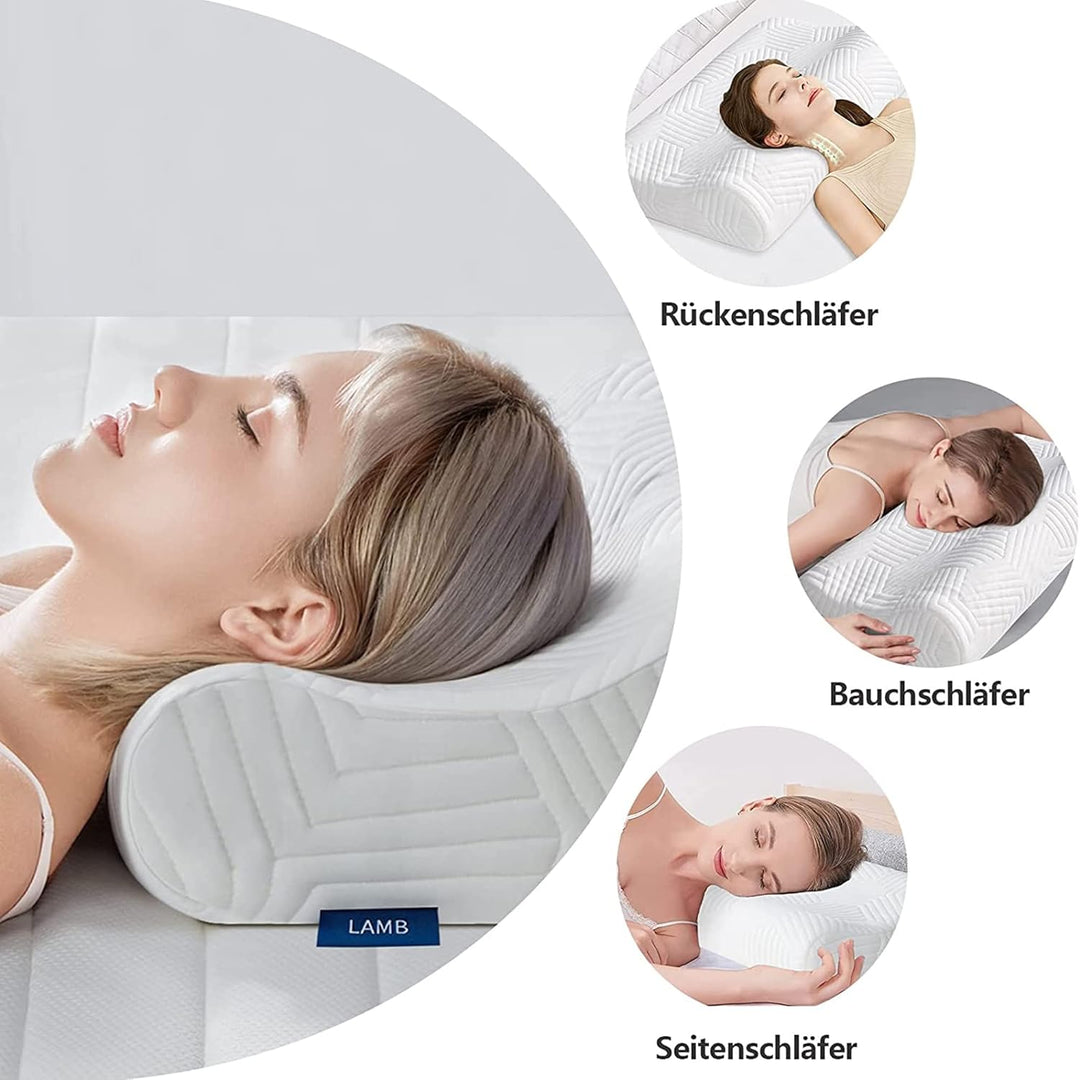 LAMB Höhenverstellbares Memory Foam Kissen, Ergonomisches Kissen | Nackenstützkissen, Seitenschlafki