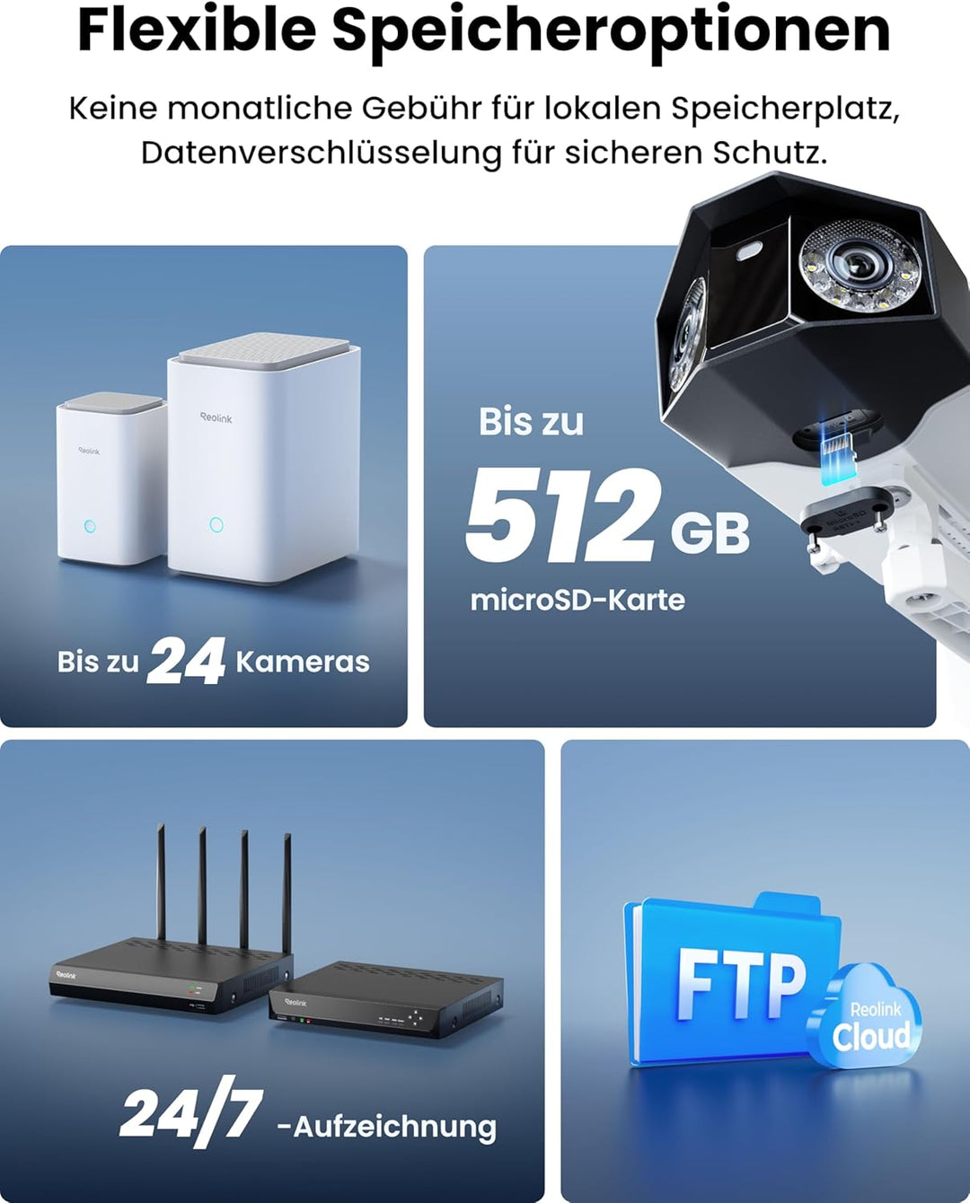 Reolink Duo 3 WiFi, 16MP Wi-Fi 6 Überwachungskamera Aussen WLAN mit 180° Panoramablick, Bewegungsspu