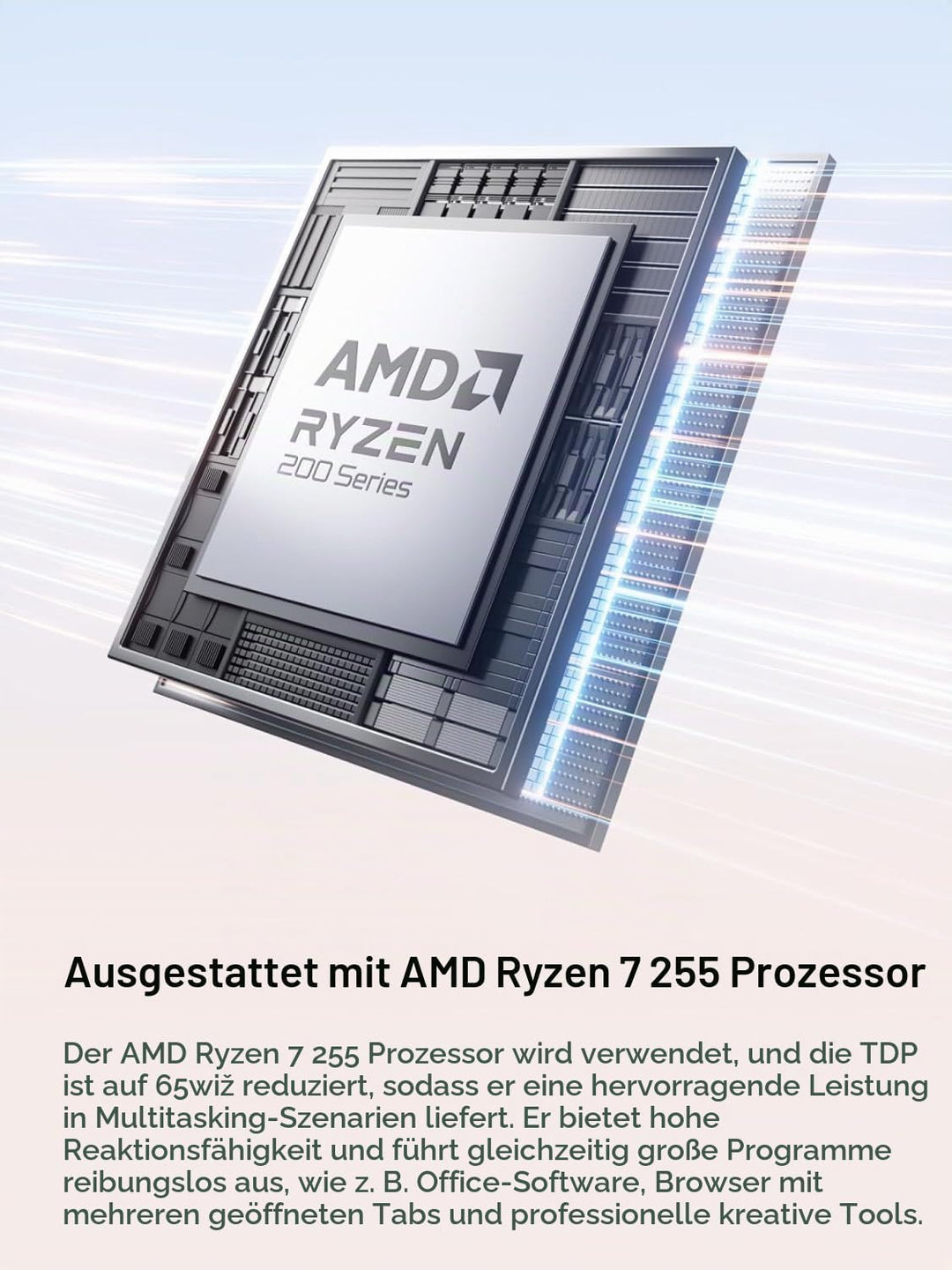 MINIS FORUM AI X1-255 Mini-PC, AMD Ryzen 7 255 (8C/16T, bis zu 4,9 GHz), 32 GB DDR5 RAM, 1 TB M.2 SS