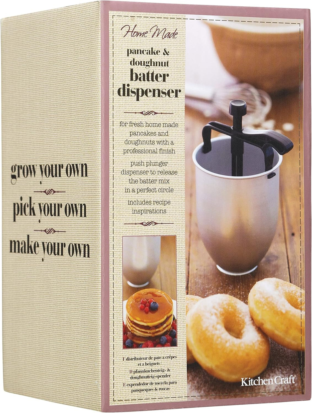 KitchenCraft Home Made Antihaft-Krapfen / Pfannkuchen-Teigportionierer mit Rezepten in Geschenkbox,