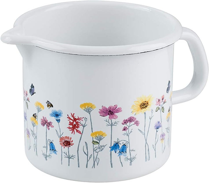 Riess, 0558-070, Emaill-Set, Topfset 5-TLG, bestehend aus Fleischtöpfe 16, 20 und 22 cm, Kasserolle
