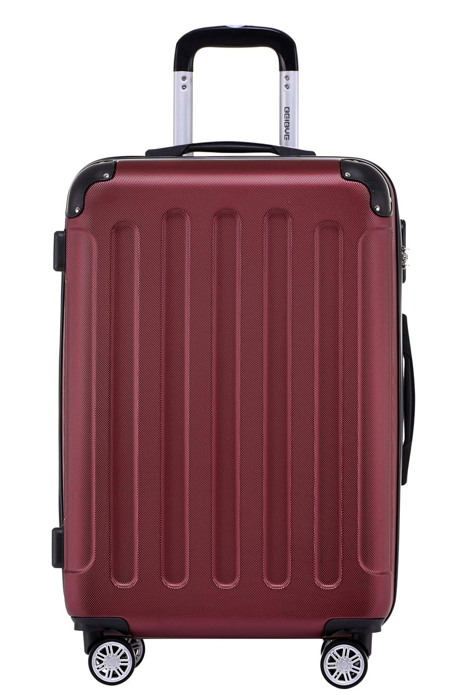 BEIBYE- Hartschalenkoffer Koffer Trolley Rollkoffer Reisekoffer Zahlenschloss 4 Zwilings-Rollen (Bur