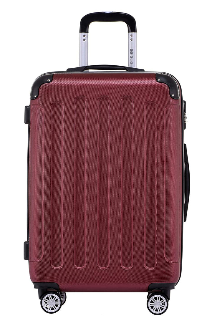 BEIBYE- Hartschalenkoffer Koffer Trolley Rollkoffer Reisekoffer Zahlenschloss 4 Zwilings-Rollen (Bur