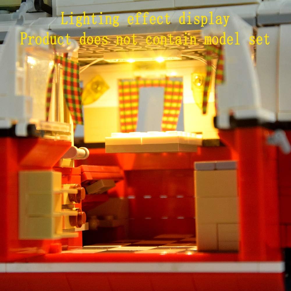 GEAMENT LED-Beleuchtungsset Kompatibel mit Lego T1 Campingbus (T1 Camper Van) Creator Expert 10220 (