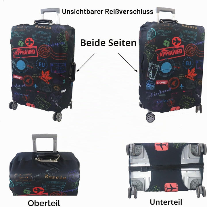 MosaiRudo Dickere Kofferhülle,Elastische Koffer-Abdeckungen Passend für 18-32 Zoll Koffer, Gepäckabd